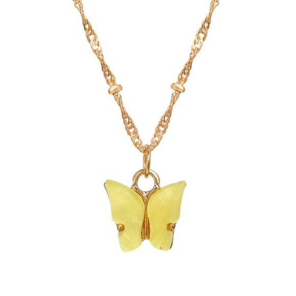 Jewelry - 3/$25 New Gold & Yellow Butterfly Necklace